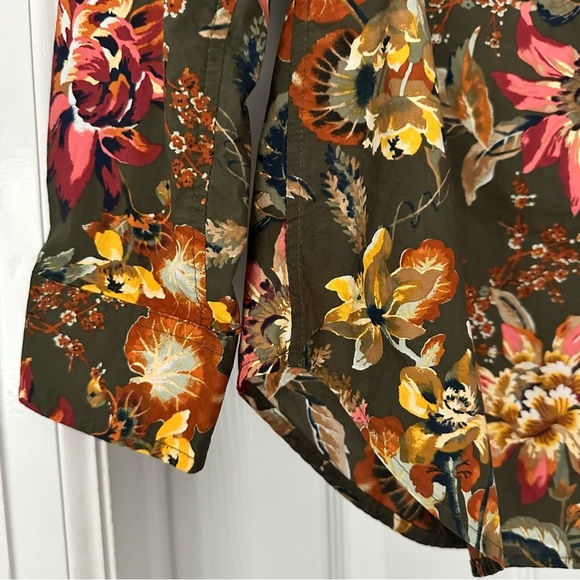 Talbots Cotton Button Front Shirt Splendid Floral Size Plus X‎ 14-16W - Picture 6 of 12